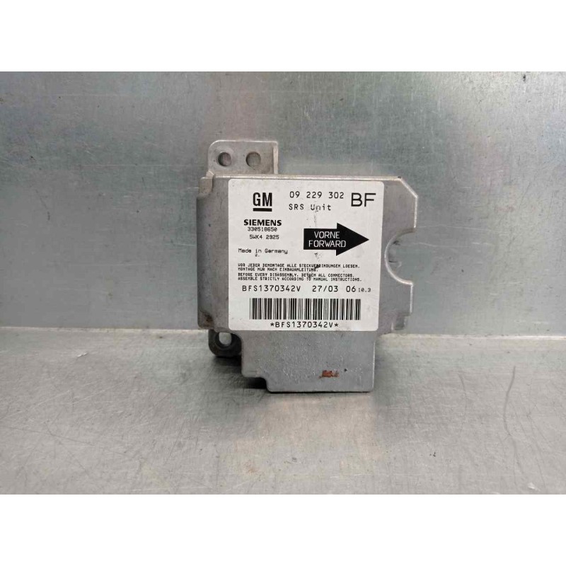 Recambio de centralita airbag para opel astra g berlina 1.6 16v referencia OEM IAM 09229302BF 5WK42925 SIEMENS