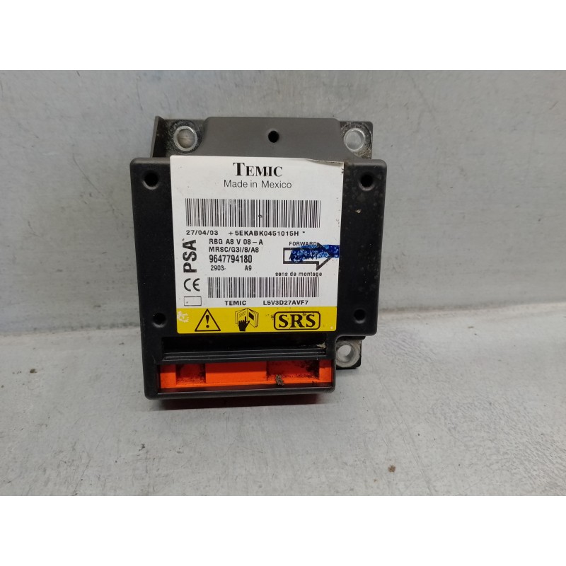 Recambio de centralita airbag para citroen c3 referencia OEM IAM 9647794180 MRSCG38A8 TEMIC