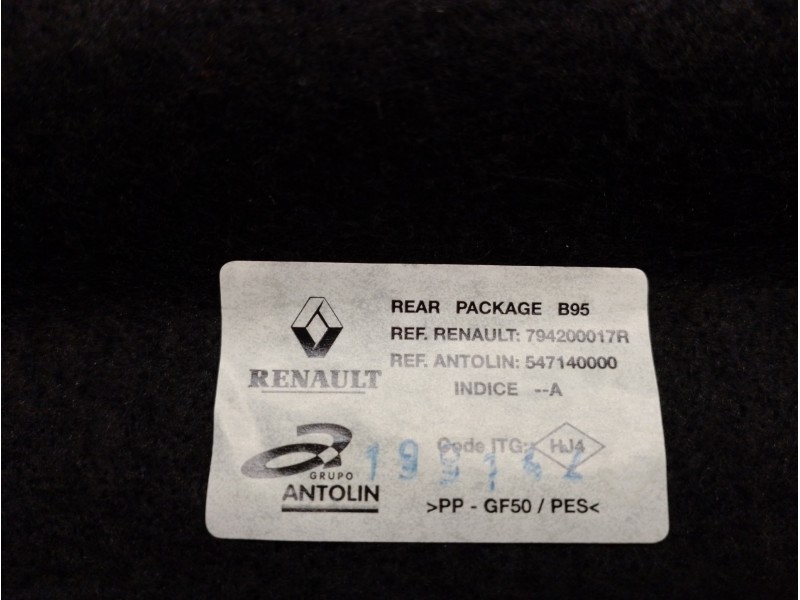 Recambio de bandeja trasera para renault megane iii berlina 5 p 1.2 16v referencia OEM IAM 794200017R  