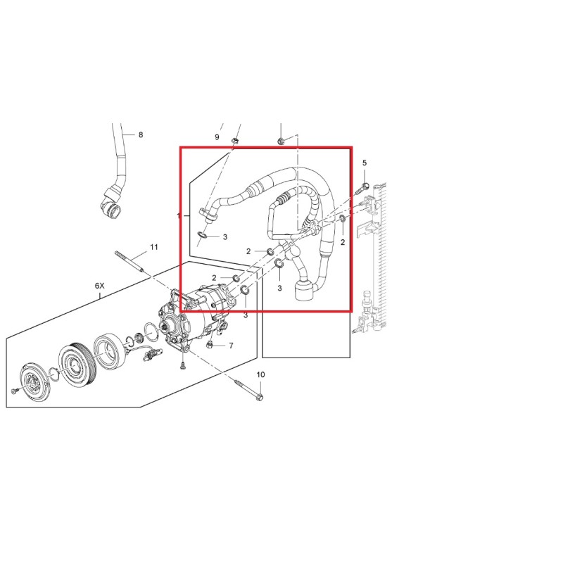 Recambio de tubos aire acondicionado para opel zafira tourer 1.6 cdti dpf referencia OEM IAM 13254577 