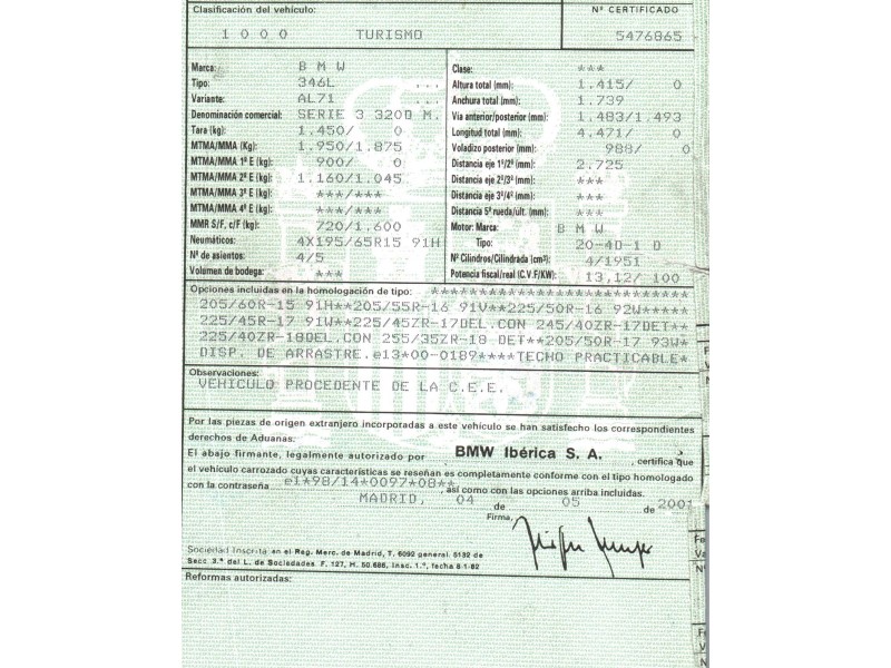 bmw serie 3 berlina (e46) del año 2001