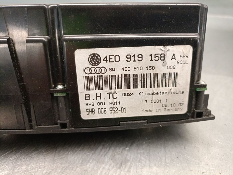 Recambio de mando climatizador para audi a8 (4e2) 4.2 v8 40v referencia OEM IAM 4E0919158A 4E0919158D 