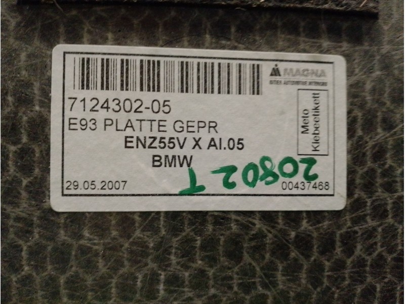Recambio de bandeja trasera para bmw 3 descapotable (e93) 320 i referencia OEM IAM 712430205  