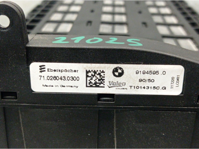 Recambio de resistencia calefaccion para bmw x1 (e84) xdrive 20 d referencia OEM IAM 9194595  T1014315C VALEO