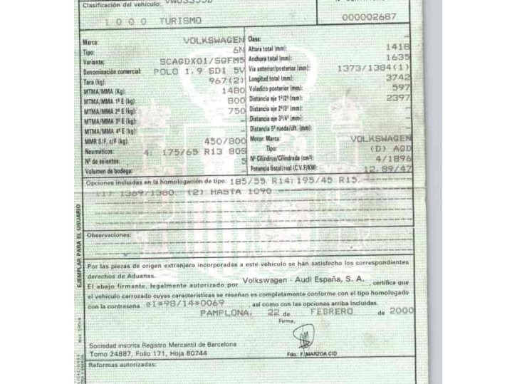 volkswagen polo iii (6n1) del año 2000
