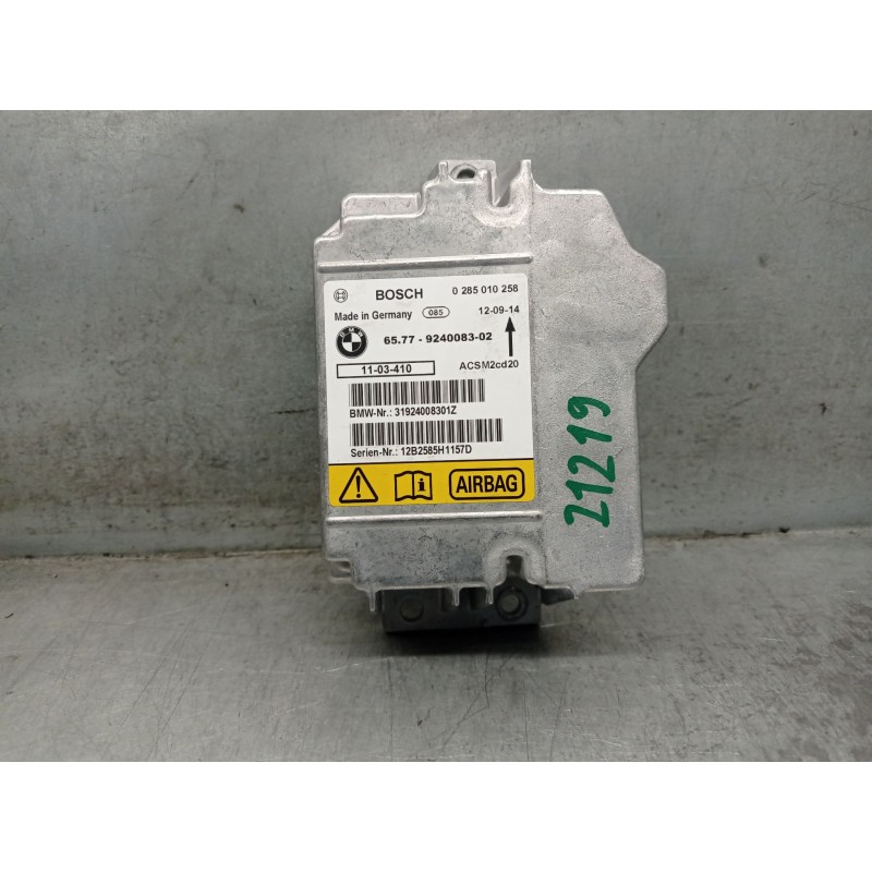 Recambio de centralita airbag para bmw x5 (e70) xdrive 30 d referencia OEM IAM 65779240083  0285010258 BOSCH