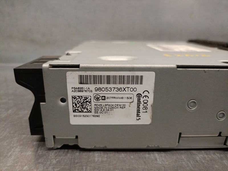 Recambio de sistema audio / radio cd para peugeot 5008 (0u_, 0e_) 1.6 bluehdi 120 referencia OEM IAM 98053736XT  