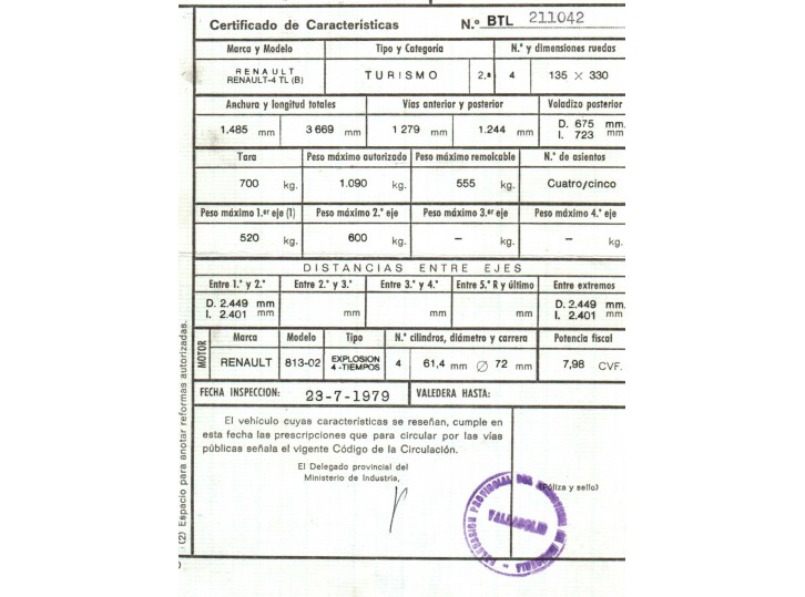 renault 4 berlina/familiar/furgoneta del año 1979