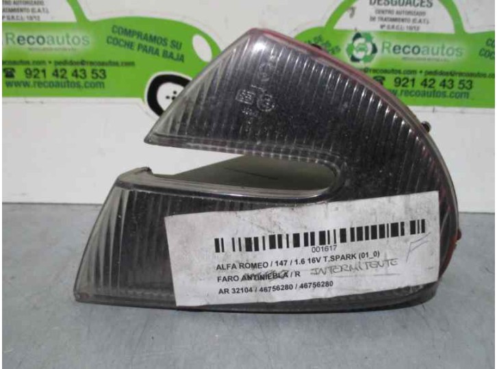 Replacement front right light for Alfa Romeo 147 (190) 1.6 T.Spark Distinctive OEM IAM reference 46756280 3 DOORS