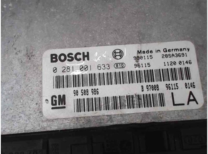 Recambio de centralita motor uce para opel vectra b berlina 2.0 dti referencia OEM IAM 90508986 0281001633 BOSCH