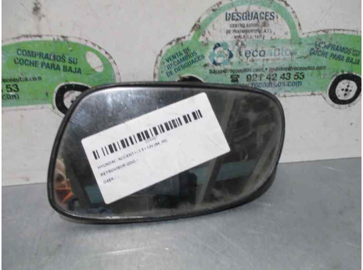 Replacement left mirror glass for Hyundai Accent (X3) 1.5 12V CAT OEM IAM reference 8760722101 