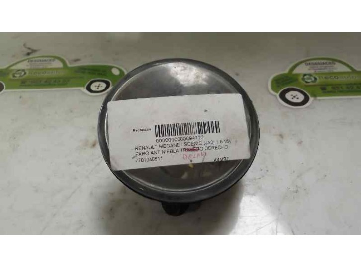 Recambio de faro antiniebla derecho para renault megane i scenic (ja0) 1.6 16v kaleido referencia OEM IAM 7701040611 