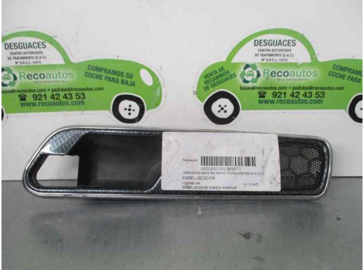 Recambio de embellecedor para mercedes-benz clase slk (w170) roadster 2.3 compresor cat referencia OEM IAM 1707660164 A170766016