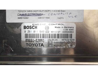 Recambio de centralita motor uce para toyota yaris (ncp1/nlp1/scp1) 1.4 d-4d expo referencia OEM IAM 8966152891 0281011649 BOSCH