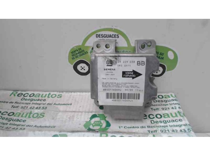Recambio de centralita airbag para opel corsa b edition 2000 referencia OEM IAM 09229038 5WK42924 BBS0116069U