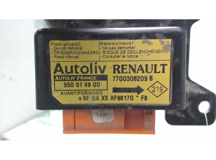 Recambio de centralita airbag para renault kangoo (f/kc0) 1.9 diesel referencia OEM IAM 7700308209B AUTOLIV 550514900