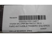 Recambio de faro antiniebla trasero derecho para hyundai galloper santano 2.0 105 cv. referencia OEM IAM 92502M2200  