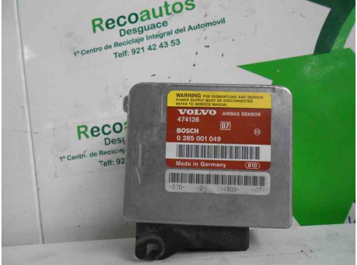 Recambio de centralita airbag para volvo serie 460 1.9 turbodiesel referencia OEM IAM 474128 0285001049 BOSCH