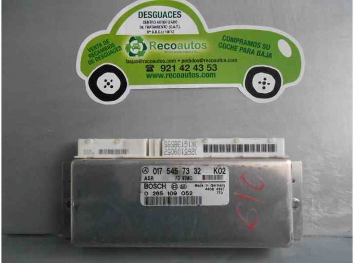 Recambio de centralita asr para mercedes-benz clase e (w210) familiar 3.2 v6 18v cat referencia OEM IAM 0265109052 0175457332 BO