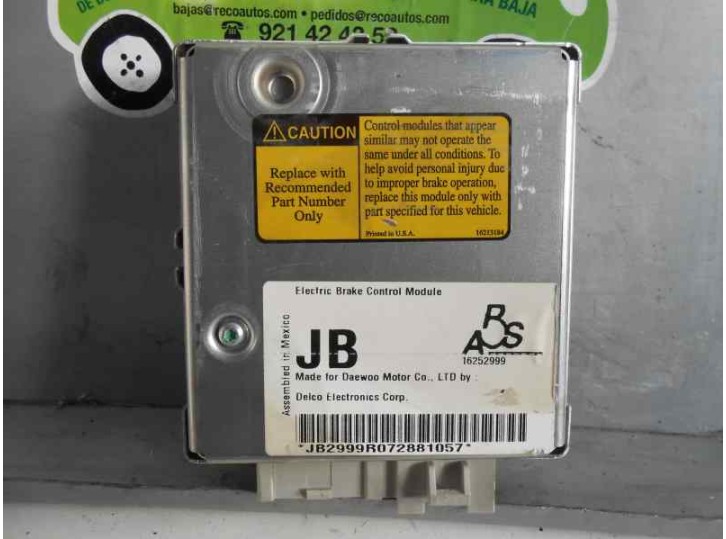 Recambio de centralita abs para daewoo nubira berlina 1.6 cat referencia OEM IAM 16252999 JB2999R072881057 