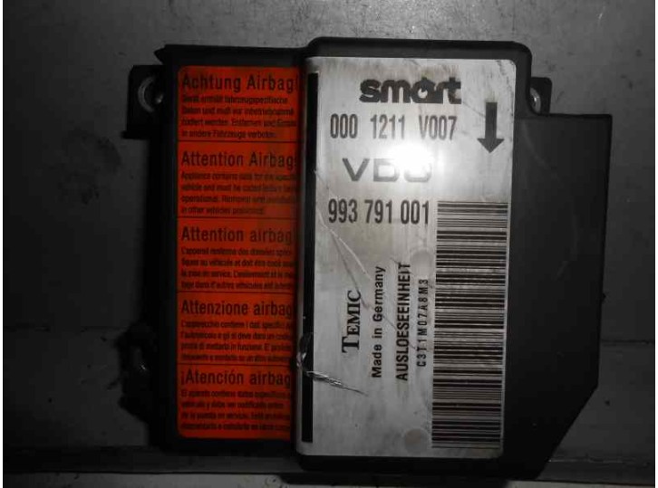 Recambio de centralita airbag para smart coupe cdi pure referencia OEM IAM 0001211V007 993791001 TEMIC