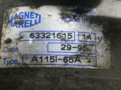 Replacement alternator for Fiat Brava (182) 1.9 diesel OEM IAM reference 63321615 A115I MAGNETI MARELLI