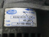Replacement alternator for Fiat Brava (182) 1.9 diesel OEM IAM reference 63321615 A115I MAGNETI MARELLI