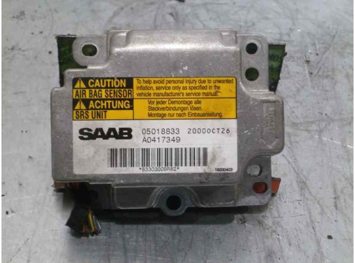 Replacement airbag control unit for Saab 9-3 saloon 2.2 16v TID CAT OEM IAM reference 05018833 2000OCT26 