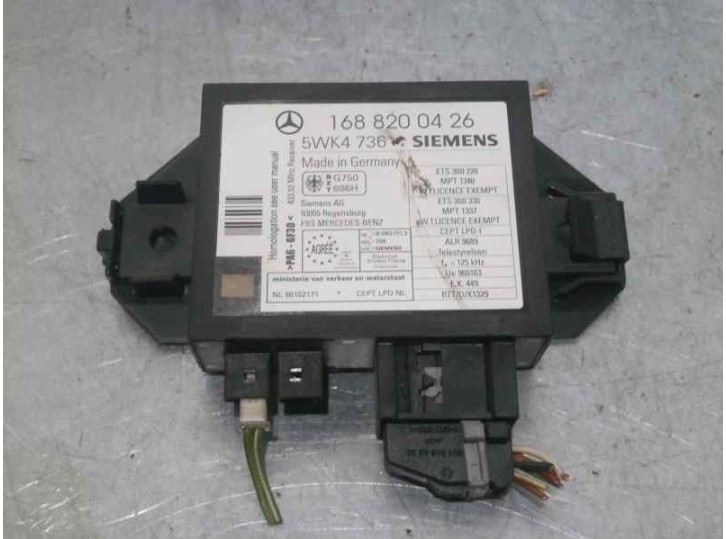 Recambio de centralita inmovilizador para mercedes-benz clase a (w168) 170 cdi (168.008) referencia OEM IAM 1688200426 5WK4736 S