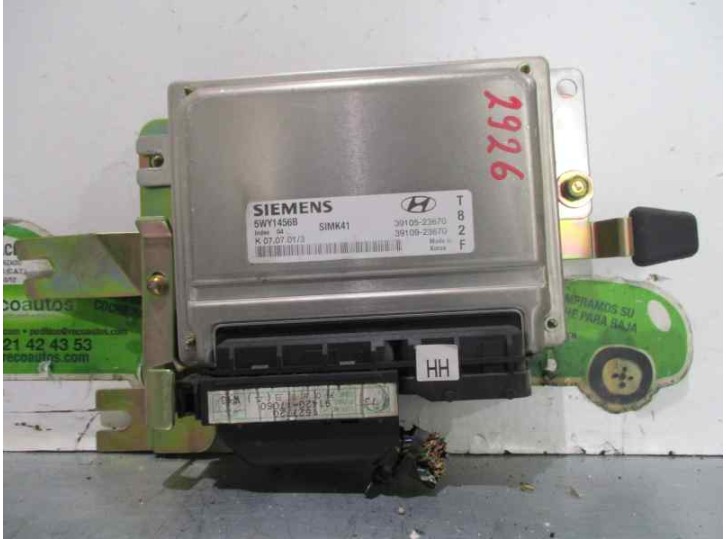 Replacement engine ECU for Hyundai Matrix (FC) 1.8 CAT OEM IAM reference 3910523670 5WY1456B SIEMENS