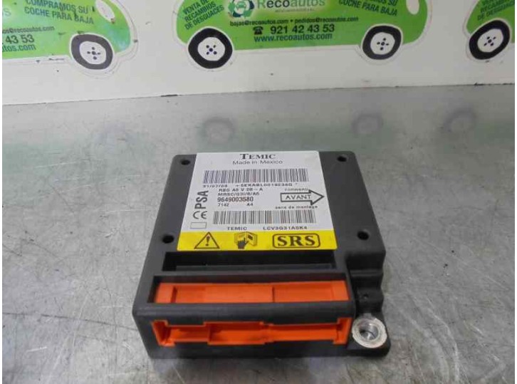 Recambio de centralita airbag para citroën c2 1.4 referencia OEM IAM 9649003580 LCV3G31A5K4 TEMIC