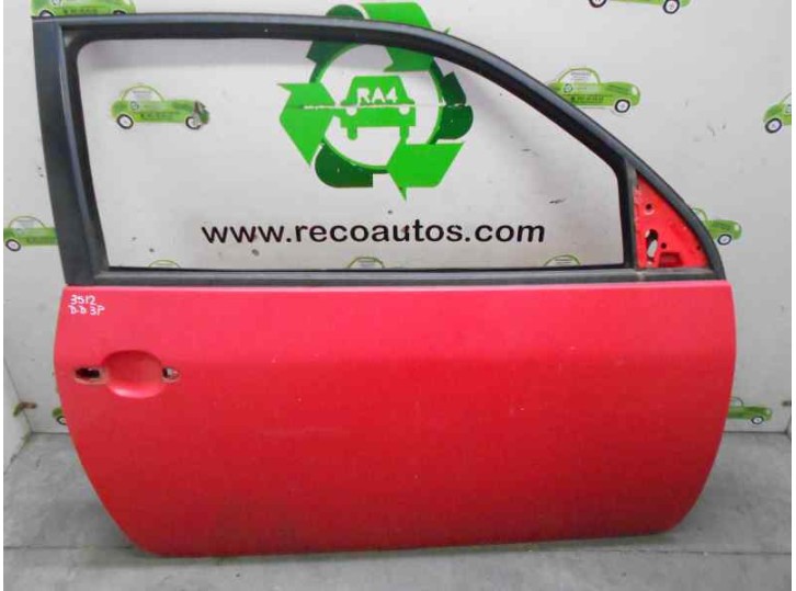 Recambio de puerta delantera derecha para seat arosa (6h1) 1.0 referencia OEM IAM 6X3831052AJ ROJA 3 PUERTAS