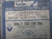 Recambio de centralita motor uce para renault clio i fase i+ii (b/c57) 1.9 diesel referencia OEM IAM 7700104956 R04080009E LUCAS