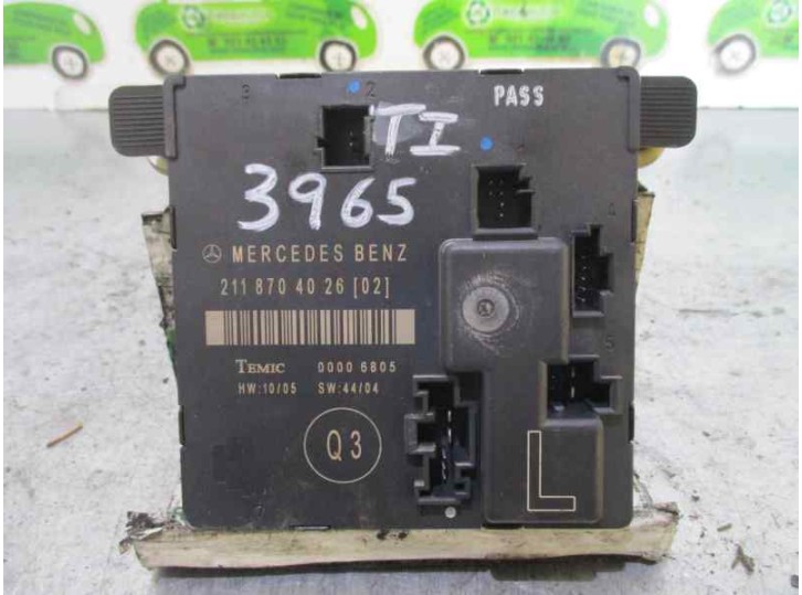 Recambio de centralita cierre para mercedes-benz clase e (w211) berlina 3.0 cdi cat referencia OEM IAM 2118704026 00006805 TEMIC
