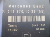 Recambio de centralita cierre para mercedes-benz clase e (w211) berlina 3.0 cdi cat referencia OEM IAM 2118701026 00401605 TEMIC