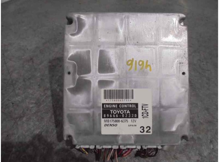 Recambio de centralita motor uce para toyota corolla (e12) 2.0 d-cat referencia OEM IAM 8966602320 MB1758006375 DENSO