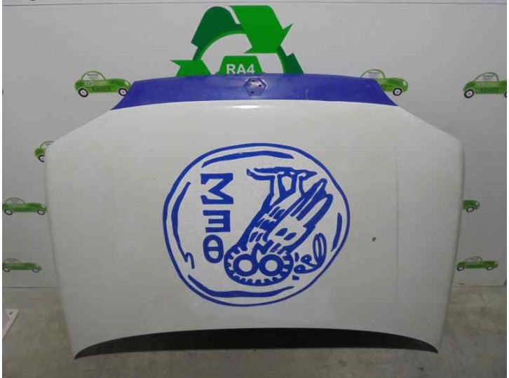 Recambio de capot para renault clio i phase iii 1.9 diesel referencia OEM IAM BLANCO Y AZUL 