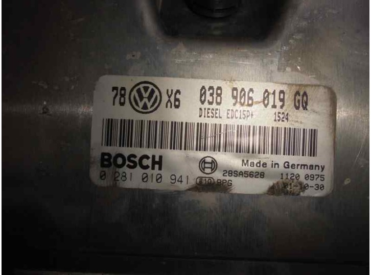 Replacement engine ECU for Volkswagen Passat Sedan (3B3) 1.9 TDI OEM IAM reference 038906019GQ 0281010941 BOSCH