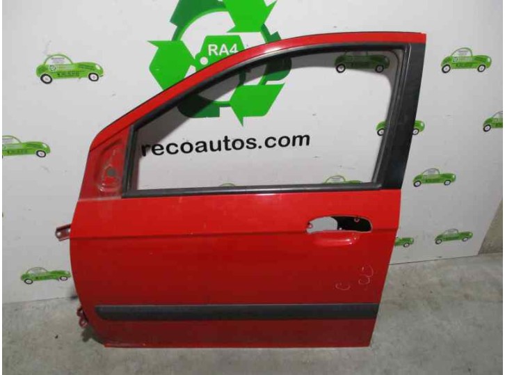 Replacement left front door for Hyundai Getz (TB) 1.1 12V CAT OEM IAM reference 760031C020 RED 5D