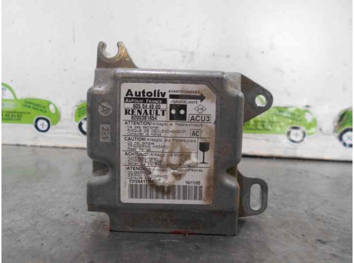Recambio de centralita airbag para renault kangoo (f/kc0) 1.5 dci diesel referencia OEM IAM 8200381654 605049900 AUTOLIV