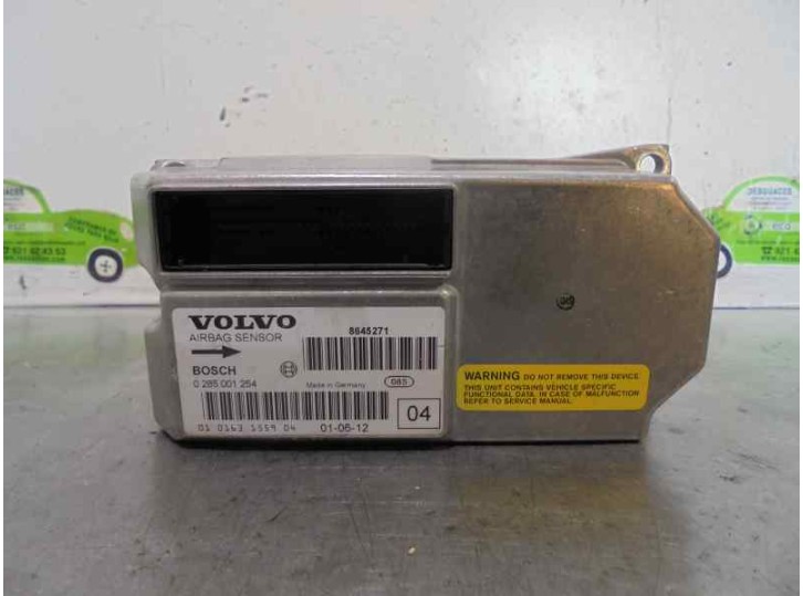 Replacement airbag control unit for Volvo S60 saloon 2.3 20v turbo cat OEM IAM reference 8645271 0285001254 BOSCH