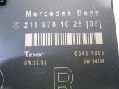 Recambio de centralita cierre para mercedes-benz clase e (w211) berlina 2.2 cdi cat referencia OEM IAM 2118701026 00401605 TEMIC
