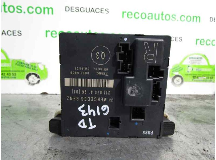 Recambio de centralita cierre para mercedes-benz clase e (w211) berlina 2.2 cdi cat referencia OEM IAM 2118704126 00006806 TEMIC
