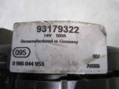 Replacement alternator for Opel Signum 2.2 16V CAT (Z 22 YH / LCH) OEM IAM reference 93179322 0986044953 BOSCH
