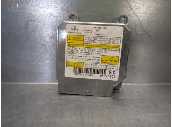 Recambio de centralita airbag para daewoo kalos 1.4 cat referencia OEM IAM 96406170  