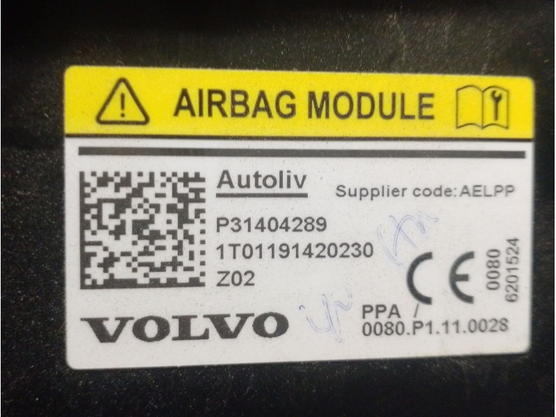 Recambio de airbag delantero derecho para volvo v40 hatchback (525) d2 referencia OEM IAM 31404289 31404289 AUTOLIV