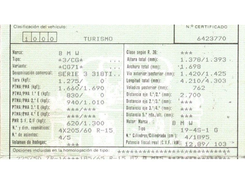 bmw serie 3 compacto (e36) del año 1998