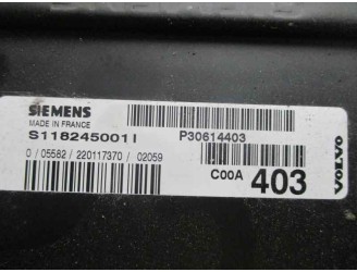 Recambio de centralita motor uce para volvo s40 berlina 1.6 cat referencia OEM IAM P30614403 S118245001L SIEMENES