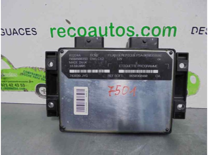 Recambio de centralita motor uce para peugeot partner (s2) 1.9 diesel referencia OEM IAM 9650360480 9650359580 