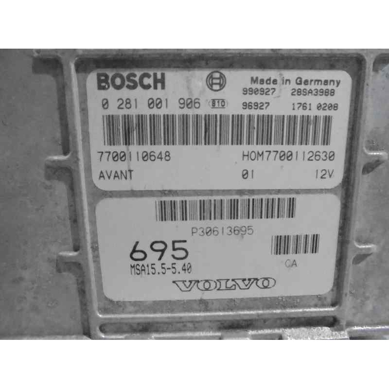 Recambio de centralita motor uce para volvo s40 berlina 1.9 diesel referencia OEM IAM 7700110648 0281001906 BOSCH